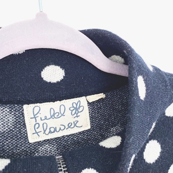 Field Flower Polka Dot Wool Sweater Coat - Picture 7 of 12